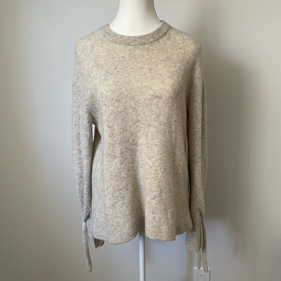 Aritzia Sweaters - Aritzia The Group Babaton Malcorra Tie Sweater Light Grey Wool/Yak Blend Size S